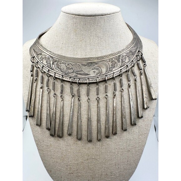 Thailand Hill tribe collar bib choker necklace - Picture 3 of 7
